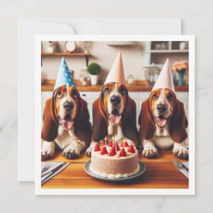Carte Basset Hound, anniversaire de Basset Hound