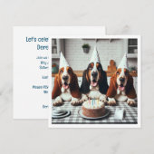 Carte Basset Hound, anniversaire de Basset Hound (Devant / Derrière)