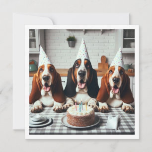Carte Basset Hound, anniversaire de Basset Hound