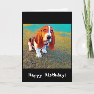 Carte Basset Hound Chien Chien Chien Chiot Whimsical Pho