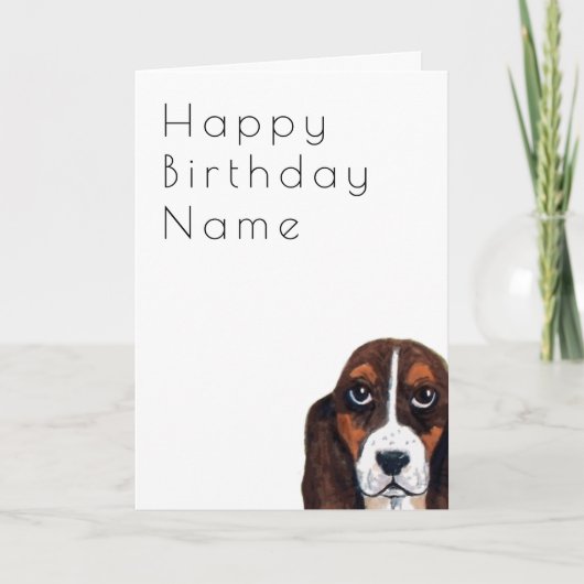 Carte Basset Hound Chien Déco Anniversaire (Devant)