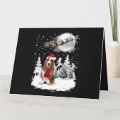Carte Basset Hound Chien sous la neige au clair de lune  (Dos)