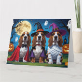 Carte Basset Hound Chiens Citrouille Halloween Funny (Devant)