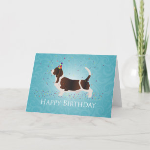 Carte Basset Hound Happy Birthday Design