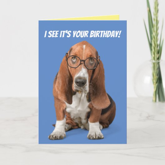 Carte Basset Hound I See It's Your Birthday (Devant)