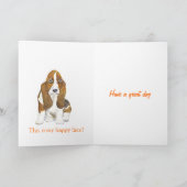 Carte Basset Hound Joyeux Anniversaire, ajouter le nom d (Intérieur)