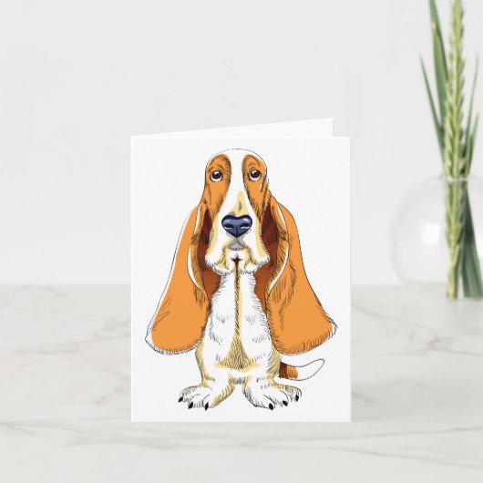 Carte Basset Hound Puppy Dog Note (Devant)