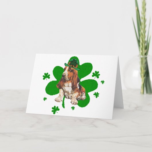 Carte Basset Hound St. jour de la Saint-Patrick (Devant)