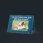 Carte Basset Hound sur Funny Birthday Card avec gâteau e<br><div class="desc">Basset Hound sur Funny Birthday Card avec gâteau et nez</div>