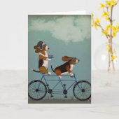 Carte Basset Hound Tandem (Fleur jaune)