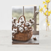 Carte Bassin De Coton En Panier D'osier (Fleur jaune)