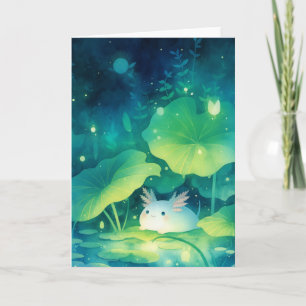 Carte Bassin de fleurs de bébé axolotl