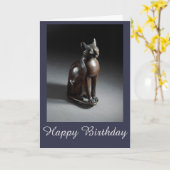 Carte Bast (Egyptian cat goddess) birthday (Fleur jaune)
