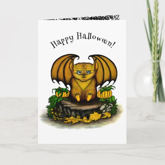 Carte Bat d'Halloween mignonne (Devant)