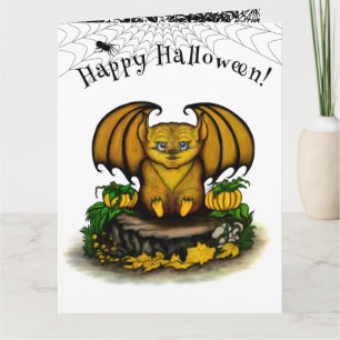 Carte Bat d'Halloween mignonne
