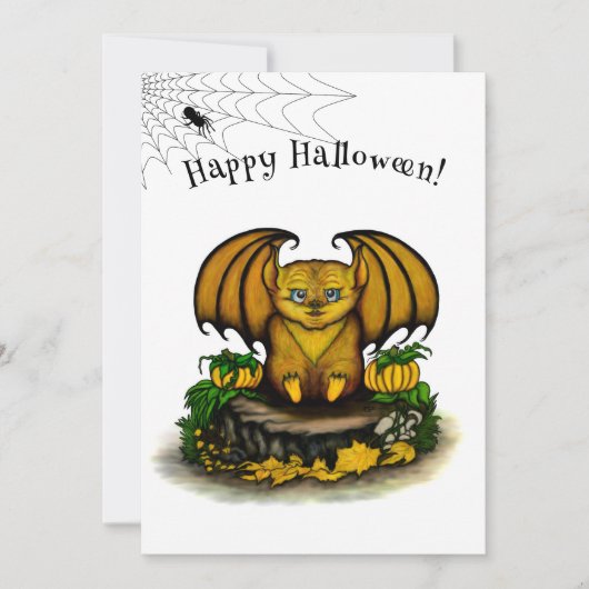 Carte Bat d'Halloween mignonne (Devant)