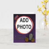 Carte Bat, Jack o' Lanterns, Tombstone, Ajouter Un Cadre (Fleur jaune)