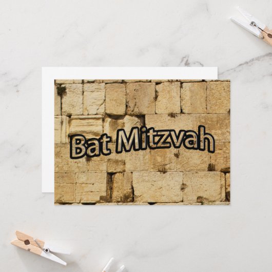 Carte Bat mitzvah (Devant/Arrière en situation)