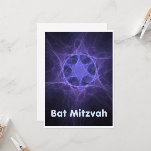 Carte Bat mitzvah (Devant/Arrière en situation)