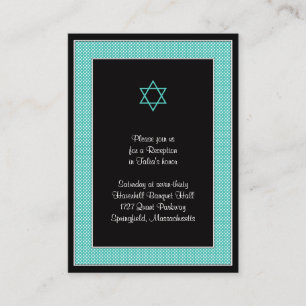Carte Bat mitzvah de Aqua Black Pois