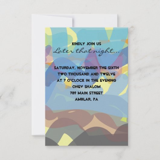 Carte Bat mitzvah de soirée TORAH Bar PEINTE (Devant)