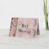 Carte Bat mitzvah design en marbre - Customisé (Devant)