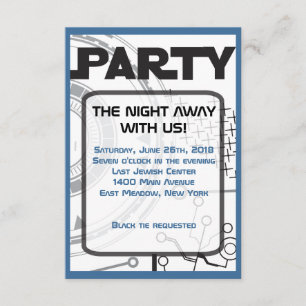 Carte Bat mitzvah d'invitation du bar SCI-FI