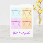 Carte Bat mitzvah/Étoile de David (Fleur jaune)