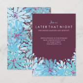 Carte Bat mitzvah FLEURS BLEUES KINDA (Devant / Derrière)