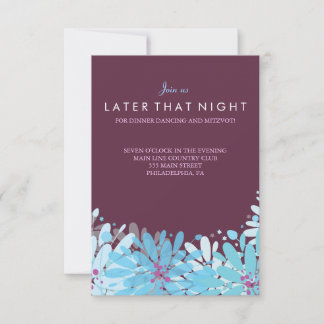 Carte Bat mitzvah FLEURS BLEUES KINDA