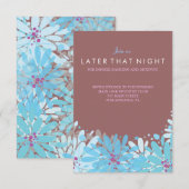 Carte Bat mitzvah FLEURS BLEUES KINDA (Devant / Derrière)