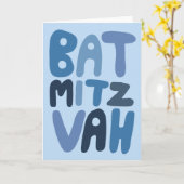 Carte BAT MITZVAH Lettres Bulles Modernes Personnalisabl (Fleur jaune)