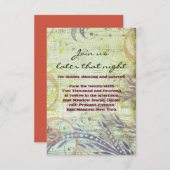 Carte Bat mitzvah MUSICAL POPPY ROUGE (Devant / Derrière)