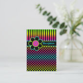 Carte Bat mitzvah Neon Stripes Pois (Debout devant)