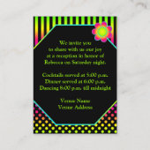 Carte Bat mitzvah Neon Stripes Pois (Dos)