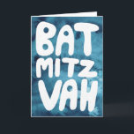 Carte BAT MITZVAH Personnalisable Aquarelle bleue<br><div class="desc">Texte dessiné à la main par moi pour vous avec un arrière - plan d'aquarelle coloré. Ajoutez votre propre texte à l'intérieur de la carte. Pour plus de designs et de couleurs, consultez ma boutique ! Ou dites-moi si vous voulez quelque chose de personnalisé. J'ai aussi du papier d'emballage assorti...</div>