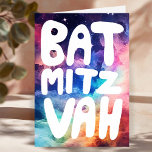 Carte BAT MITZVAH Personnalisable Galaxie Rainbow Félici<br><div class="desc">Texte dessiné à la main par moi pour vous avec un fond arc-en-ciel coloré. Ajoutez votre propre texte à l'intérieur de la carte. Pour plus de modèles et de couleurs, consultez ma boutique ! Ou laissez-moi savoir si vous souhaitez quelque chose de personnalisé. J'ai également du papier d'emballage assorti et...</div>