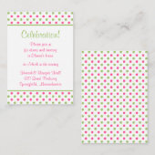 Carte Bat mitzvah Pois rose (Devant / Derrière)