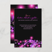 Carte Bat mitzvah pour les ÉTOILES À COULEURS ROSE (Devant / Derrière)