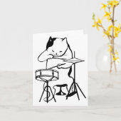 Carte Batch Cat Drums Musician Rock Jazz Funny Cute (Fleur jaune)