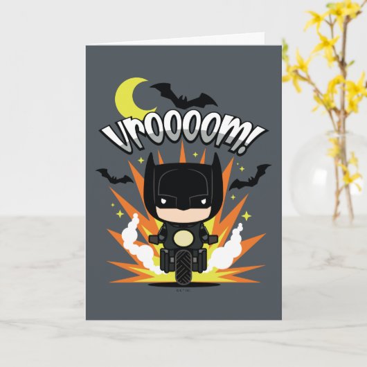 Carte Batcycle Chibi Batman (Fleur jaune)