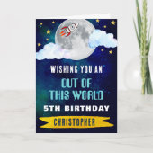 Carte Bateau À Fusées De Ce Monde À Tout Âge Anniversair (Devant)