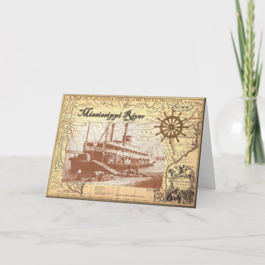 Carte Bateau à vapeur du fleuve Mississippi (Devant)