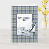 Carte Bateau À Voile De Retraite Sur Plaid (Fleur jaune)