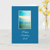 Carte Bateau à voile - l'anniversaire du papa (Fleur jaune)