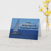 Carte Bateau à voile sur l'eau (Fleur jaune)