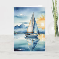 Bateau à voile Watercolor sur un lac pour la sympa