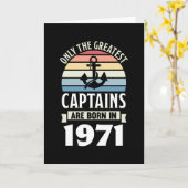 Carte Bateau Capitaine né en 1971 Anniversaire Cadeau Vo (Fleur jaune)