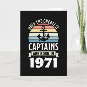 Carte Bateau Capitaine né en 1971 Anniversaire Cadeau Vo