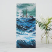 Carte Bateau dans la mer dans la tempête (Debout devant)